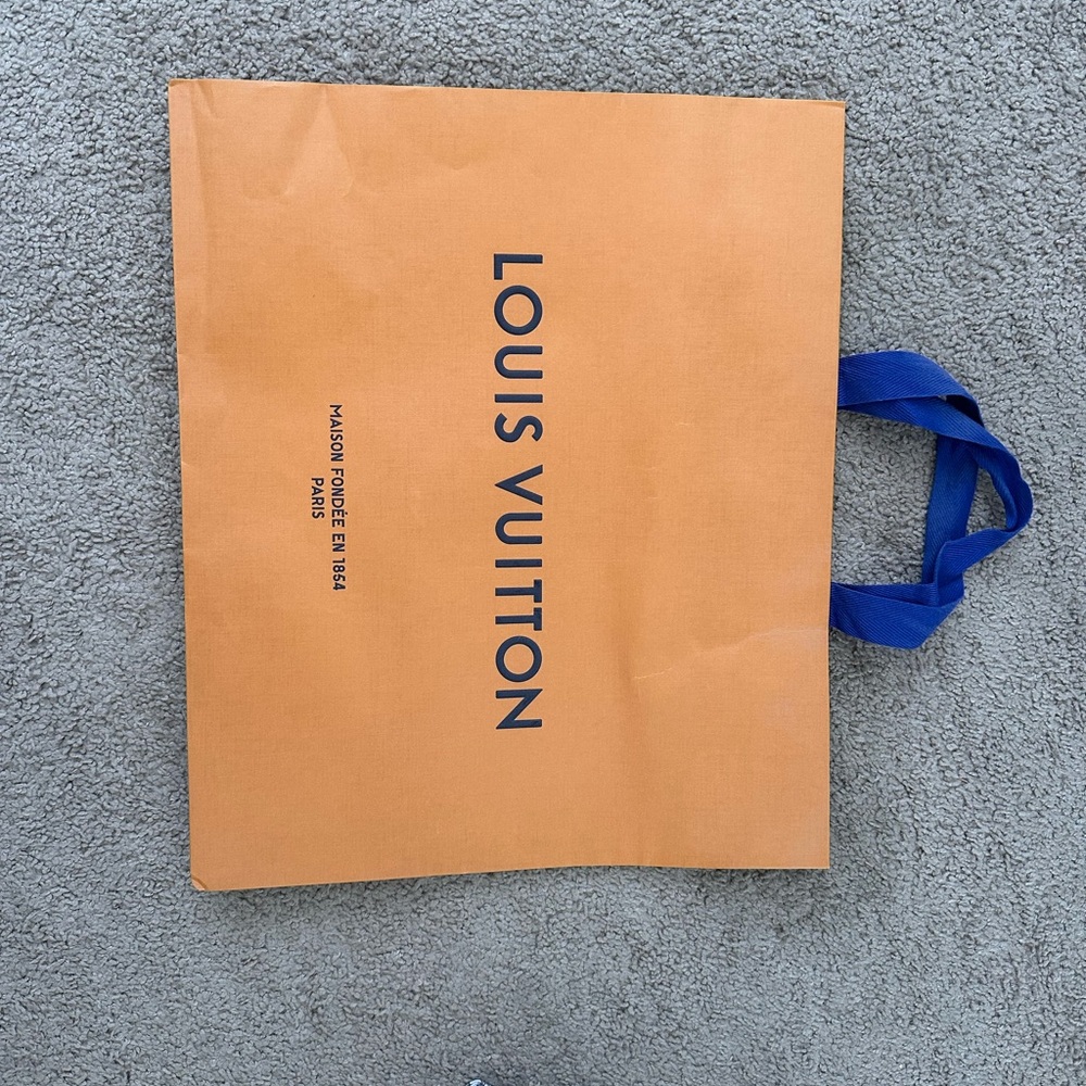 Louis Vuitton Tangerine Tote with Cobalt Straps